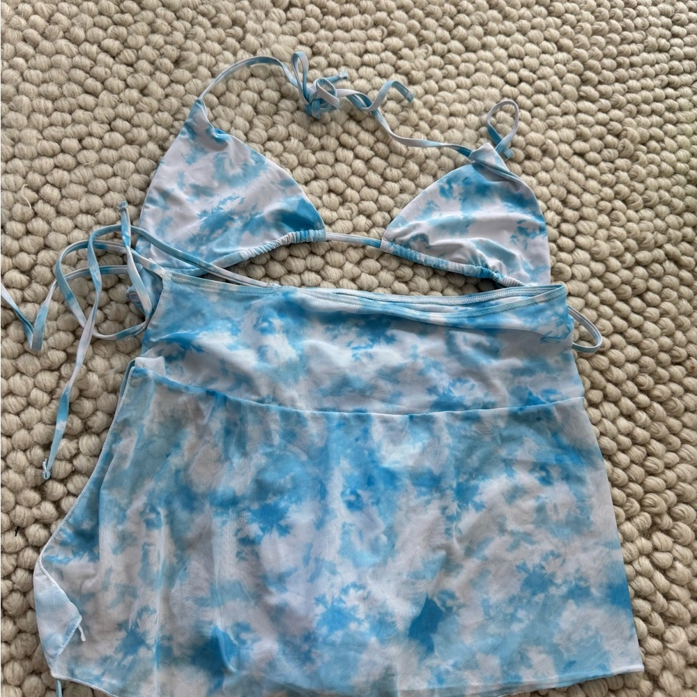 SHEIN Blue Tie-Dye Bikini Set - Picture 3 of 5